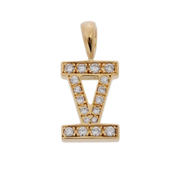 アイファニー Vモチーフ ダイヤ ゴールド K18イエローゴールド YG レディース ジュエリー 【中古】【jewelry】