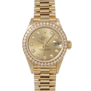 ロレックス デイトジャスト 69138G シャンパン/ダイヤモンド レディース 時計 【中古】【wristwatch】
