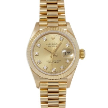 ロレックス デイトジャスト 69178G シャンパン/ダイヤモンド レディース 時計 【中古】【wristwatch】