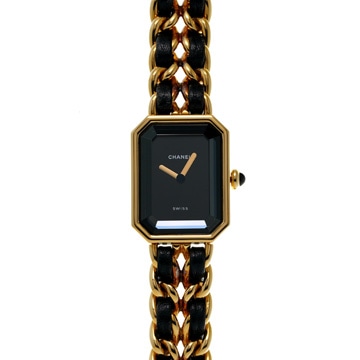 シャネル プルミエール Lサイズ H0001 ブラック レディース 時計 【中古】【wristwatch】