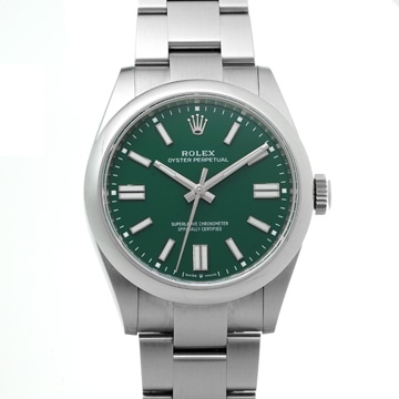 ロレックス オイスターパーペチュアル 41 134300 グリーン メンズ 時計 【中古】【wristwatch】