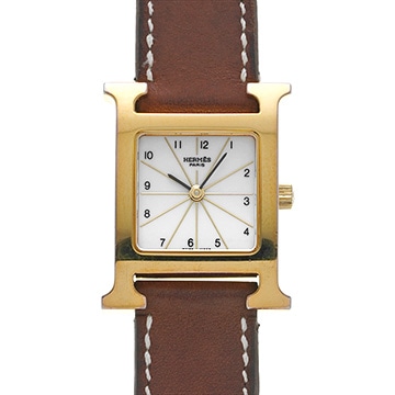 エルメス Hウォッチ ドゥブルトゥール HH1.201 ホワイト レディース 時計 【中古】【wristwatch】