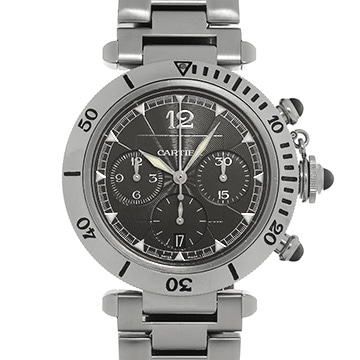 カルティエ パシャ クロノグラフ W3105155 グレー ユニセックス 時計 【中古】【wristwatch】