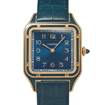 カルティエ サントスデュモン LM ピーコックブルー WGSA0098 ブルー メンズ 時計 【中古】【wristwatch】