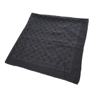 ルイ ヴィトン ショール グレー M76695 シルク65％/カシミヤ35％ レディース 【中古】【other】