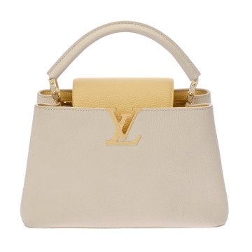 ルイ ヴィトン カプシーヌ MM アイボリー/イエロー N59883 レザー レディース バッグ 【中古】【bag】