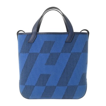 エルメス Hアンビエ PM ブルーフランス/ブルーサフィール トワルアッシュ/ヴォ―スイフト レディース バッグ 【中古】【bag】
