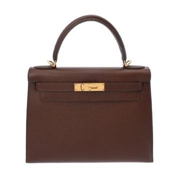 エルメス ケリー 28 外縫い 2WAY ショコラ ヴォーエプソン レディース バッグ 【中古】【bag】
