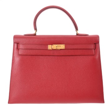 エルメス ケリー 35 外縫い ルージュヴィフ アルデンヌ レディース バッグ 【中古】【bag】