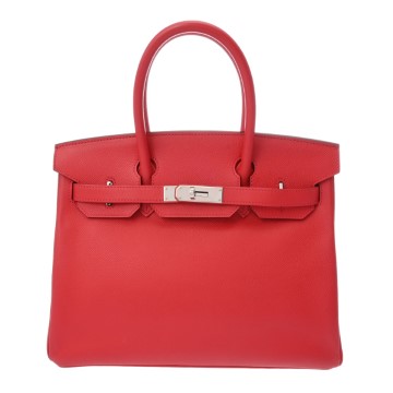 エルメス バーキン 30 ルージュガランス ヴォーエプソン レディース バッグ 【中古】【bag】