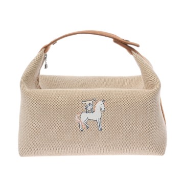 エルメス ブリッドアブラック GM ホワイト カブリオールキャンバス レディース 【中古】【bag】