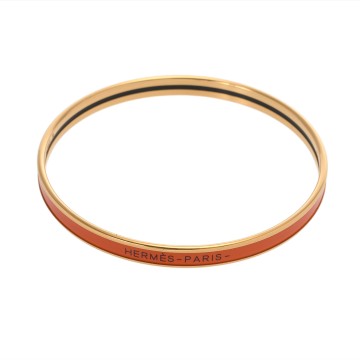 エルメス ブレスレット ユニ オレンジ/ゴールド金具 エナメル ユニセックス ジュエリー 【中古】【jewelry】
