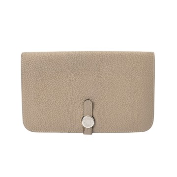 エルメス ドゴン GM トゥルティエールグレー トゴ ユニセックス 財布 【中古】【purse】