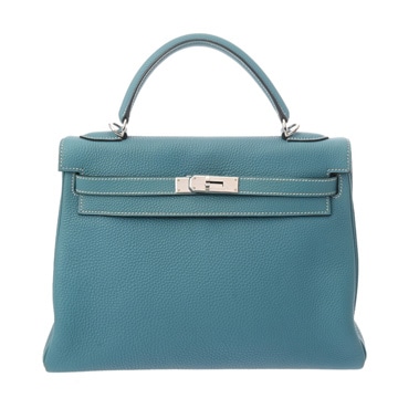 エルメス ケリー 32 内縫い 2WAY ブルージーン トリヨンクレマンス レディース バッグ 【中古】【bag】