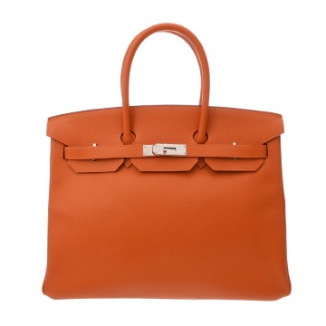 エルメス バーキン 35 オレンジ ヴォーエプソン ユニセックス バッグ 【中古】【bag】