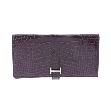 エルメス ベアンスフレ アメジスト アリゲーターリセ レディース 財布 【中古】【purse】