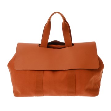 エルメス ヴァルパライソ GM オレンジ トワルシェブロン/ヴォーグミ ユニセックス バッグ 【中古】【bag】