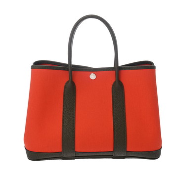 エルメス TPM オランジュ/オリーブグリーン ネゴンダ/トワミリタリー レディース バッグ 【中古】【bag】