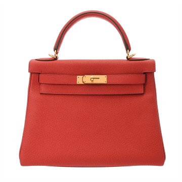 エルメス ケリー 28 内縫い ヴァーミリオン トリヨンクレマンス レディース バッグ 【中古】【bag】