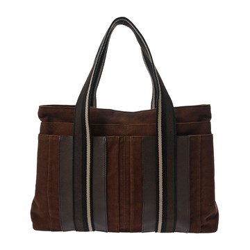 エルメス トロカホリゾンタル MM トートバッグ ブラウン キャンバス/レザー ユニセックス バッグ 【中古】【bag】