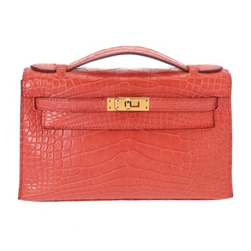 エルメス ポシェットケリー ブーゲンビリア アリゲーターマット レディース バッグ 【中古】【bag】