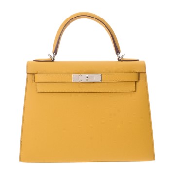 エルメス ケリー 28 外縫い ジョーヌアンプル ヴォーエプソン レディース バッグ 【中古】【bag】