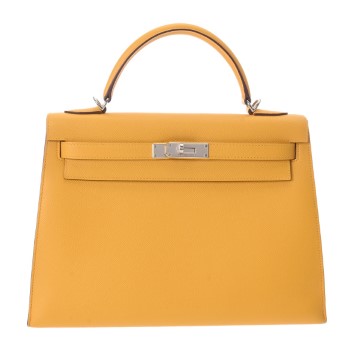 エルメス ケリー 32 外縫い 2WAY ジョーヌアンプル ヴォーエプソン レディース バッグ 【中古】【bag】