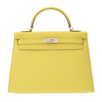 エルメス ケリー 32 外縫い 2WAY ライム ヴォーエプソン レディース バッグ 【中古】【bag】