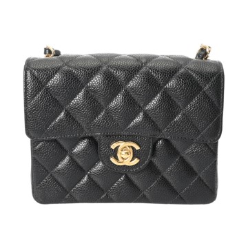シャネル マトラッセ ミニチェーンショルダー 18cm ブラック A01115 ラムスキン ユニセックス バッグ 【中古】【bag】