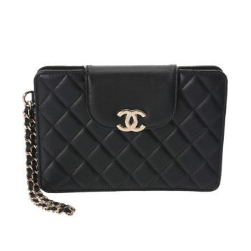 シャネル マトラッセ チェーンウォレット ブラック AP3633 ラムスキン レディース バッグ 【中古】【bag】