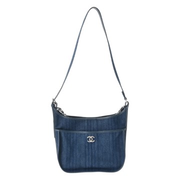 シャネル マトラッセ チェーンショルダー ブルー デニム レディース バッグ 【中古】【bag】