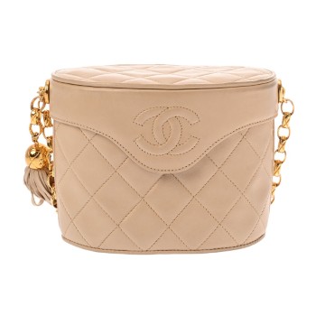 シャネル マトラッセ チェーンショルダー ベージュ ラムスキン レディース バッグ 【中古】【bag】