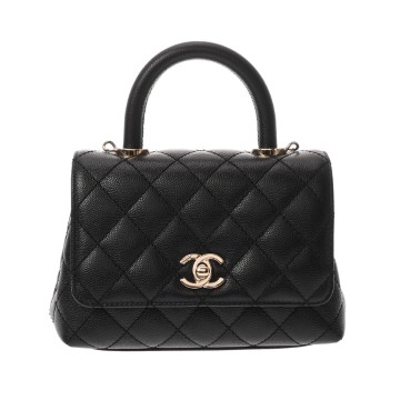 シャネル マトラッセ ミニフラップバッグ XXS 2WAY ブラック AS2215 キャビアスキン レディース バッグ 【中古】【bag】