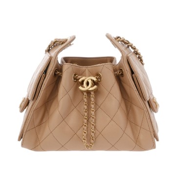 シャネル ミニ ハンドバッグ CHANEL 25 ベージュ AS5631 キャビアスキン レディース バッグ 【中古】【bag】
