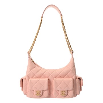 シャネル マトラッセ ホーボーバッグ  ピンク AS5302 ラムスキン レディース バッグ 【中古】【bag】