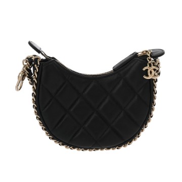 シャネル マトラッセ ミニホーボ―バッグ ブラック ラムスキン レディース バッグ 【中古】【bag】