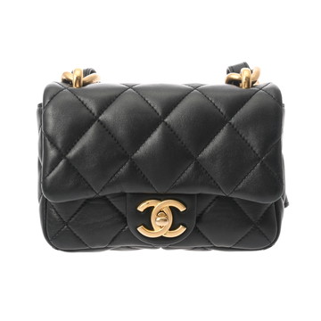 シャネル マトラッセ ミニフラップバッグ ブラック ラムスキン ユニセックス バッグ 【中古】【bag】