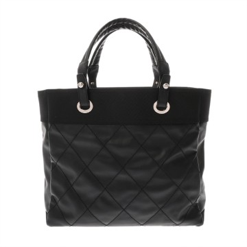 シャネル パリビアリッツ トートバッグ MM ブラック A34209 キャンバス/レザー レディース バッグ 【中古】【bag】