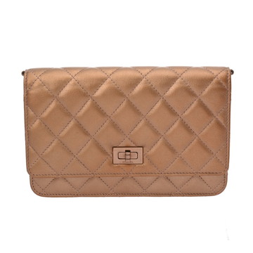 シャネル 2.55 マトラッセ チェーンウォレット ピンクブロンズ ラムスキン レディース バッグ 【中古】【bag】