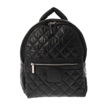 シャネル マトラッセ バックパック コココクーン ブラック A92559 ナイロン レディース バッグ 【中古】【bag】