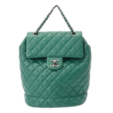 シャネル マトラッセ バックパック グリーン A91121 ラムスキン レディース バッグ 【中古】【bag】