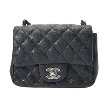 シャネル マトラッセ チェーンショルダー 17cm ブラック ラムスキン レディース バッグ 【中古】【bag】