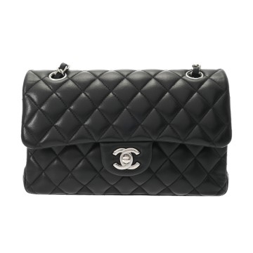 シャネル マトラッセ WフラップWチェーンショルダー 23 ブラック A01113 ラムスキン レディース バッグ 【中古】【bag】