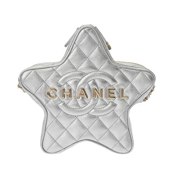 シャネル マトラッセ スターチェーンショルダー シルバー AS4579 ラムスキン レディース バッグ 【中古】【bag】