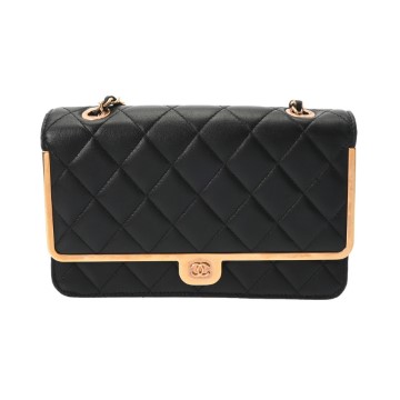 シャネル マトラッセ チェーンウォレット ブラック AP2876 ラムスキン レディース バッグ 【中古】【bag】