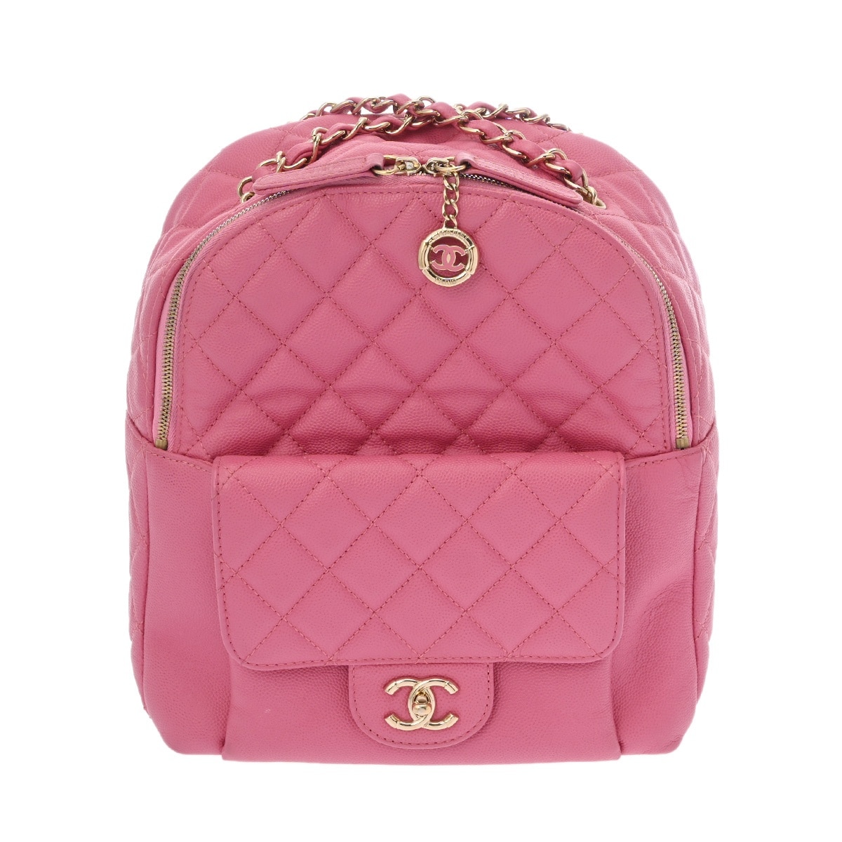シャネル マトラッセ バックパック ピンク キャビアスキン レディース バッグ 【中古】【bag】