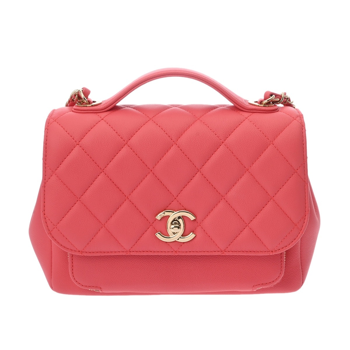 シャネル ビジネスアフィニティ チェーンショルダー ピンク A93749 キャビアスキン レディース バッグ 【中古】【bag】