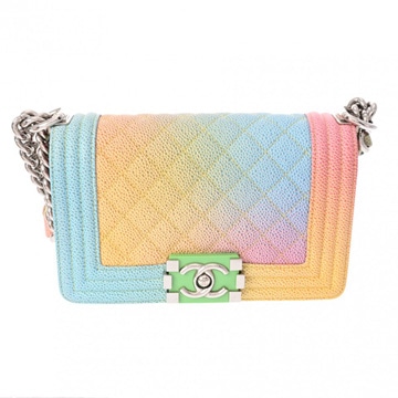 シャネル ボーイシャネル チェーンショルダー 20cm レインボー A67085 キャビアスキン レディース バッグ 【中古】【bag】