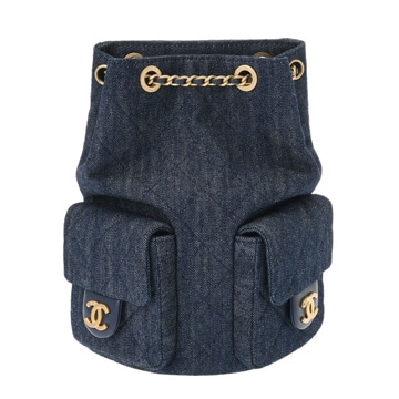 シャネル マトラッセ ネイビー デニム レディース バッグ 【未使用】【bag】