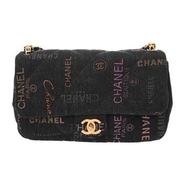 シャネル マトラッセ ミニフラップバッグ ブラック AS3135 デニム レディース バッグ 【中古】【bag】